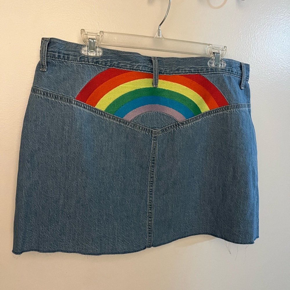 Rainbow Pride Women's Mini Denim Skirt - Blue